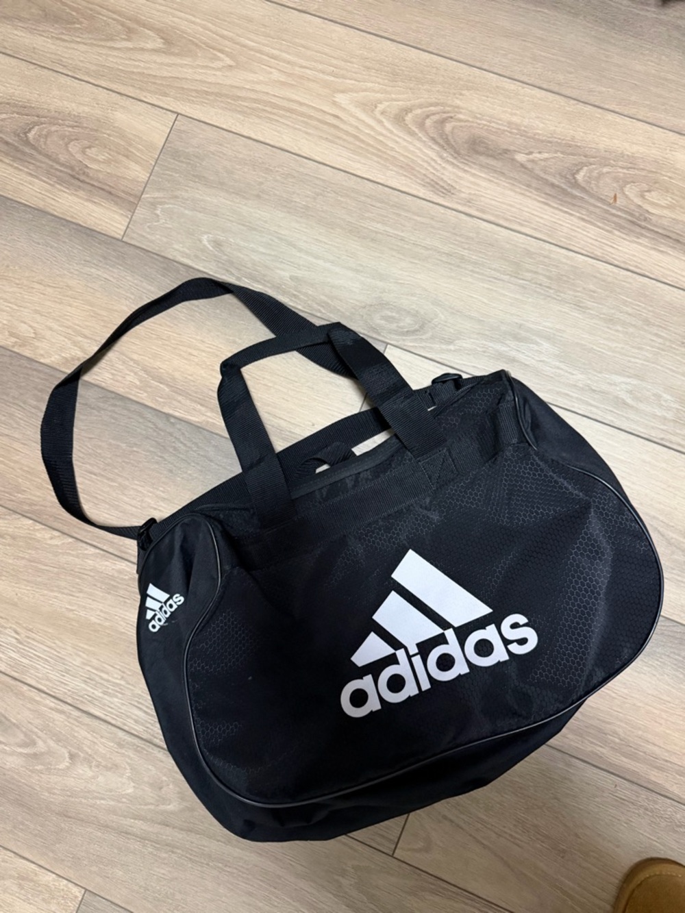 adidas Black Duffel Bag with White Logo